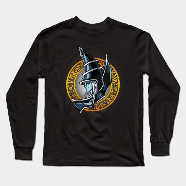 Black Dark Magician Bust Long Sleeve T-Shirt by FireFlea